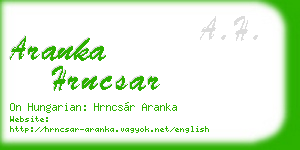 aranka hrncsar business card